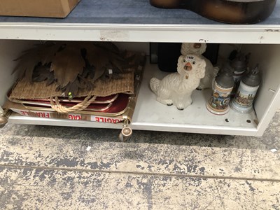 Lot 1448 - A three tier trolley, porcelain steins, a...