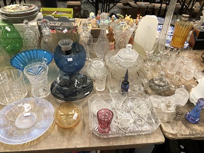 Lot 1455 - Glass vases, drinking glass, bowls, scent...