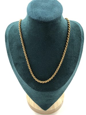 Lot 275 - A 9ct hallmarked gold rope necklace chain....