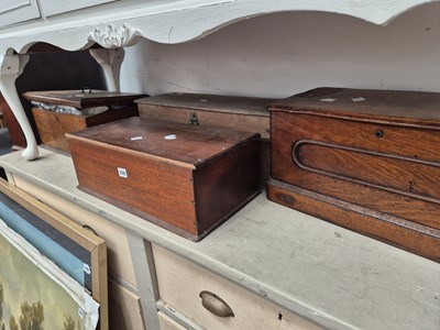 Lot 508 - Four antique boxes and a qty of tea wares.