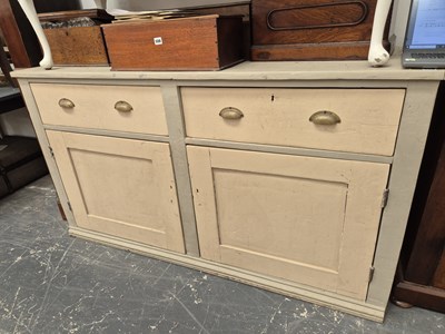 Lot 509 - A Victorian painted pine dresser base. W 173 H...
