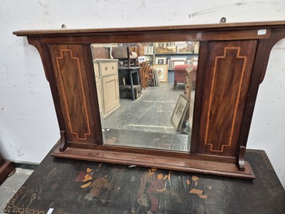 Lot 510 - An edwardian overmantle mirror.