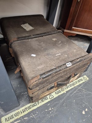 Lot 519 - A vintage trunk containing  a small selection...