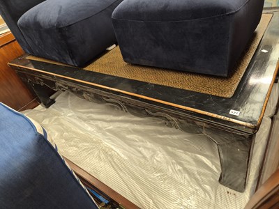 Lot 527 - A Very large oriental lacquered and rattan top...