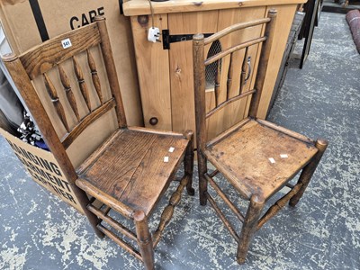Lot 541 - A pair of Georgian country made panel seat...