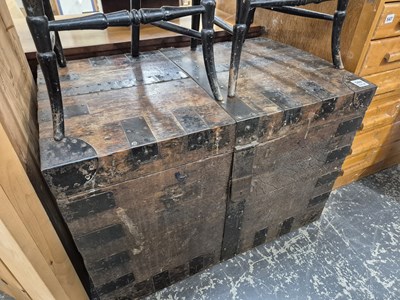 Lot 544 - A large Victorian oak and iron bound silver...