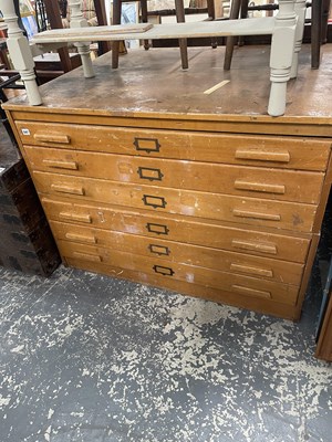 Lot 547 - A large six drawer plan or chart chest of...