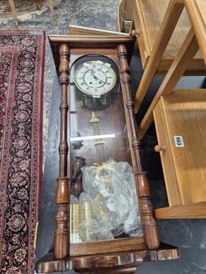 Lot 554 - A Victorian vienna regulator type wall clock...