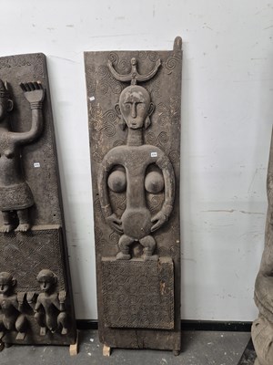Lot 574 - An indonesian Hut door carved with a figure...