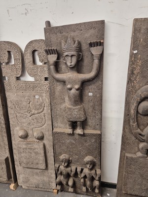 Lot 575 - An indonesian Hut door carved with a  crowned...