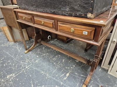 Lot 605 - A Georgian style mahogany side table with...