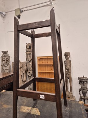 Lot 606 - A Heal & Sons oak wash bowl stand.