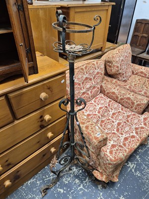 Lot 611 - A wrought iron standard lamp