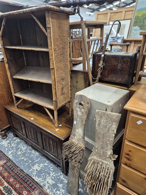 Lot 614 - A pair of painted display stands, a bamboo...