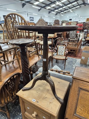 Lot 617 - A Georgian oak tripod table.