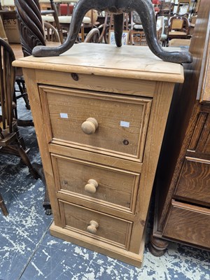 Lot 618 - A Pine 3 drawer small chest.