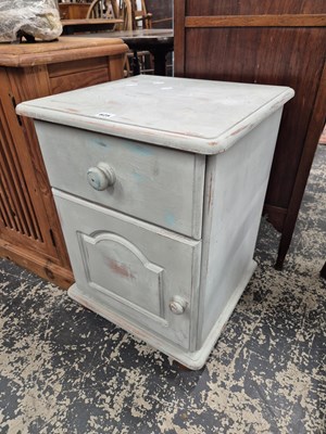 Lot 625 - A painted bedside cabinet.