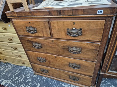 Lot 631 - A Victorian mahogany chest of drawers.