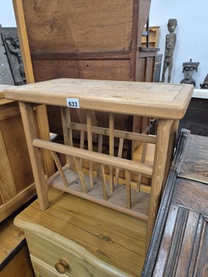 Lot 633 - A Pair of oak and tile top occasional tables.