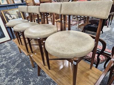 Lot 645 - A set of four G-Plan teak dining chairs.