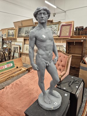 Lot 657 - A large sculpture of David after the antique.