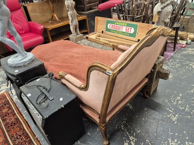 Lot 658 - A French style chaise lounge.