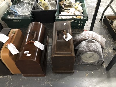 Lot 1506 - Two mantel clocks, two wooden cased hand...
