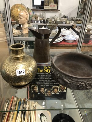 Lot 1512 - An Indian polished bronze hookah pipe base...