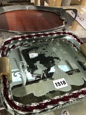 Lot 1518 - Two two handled trays, one Art Nouveau pewter...