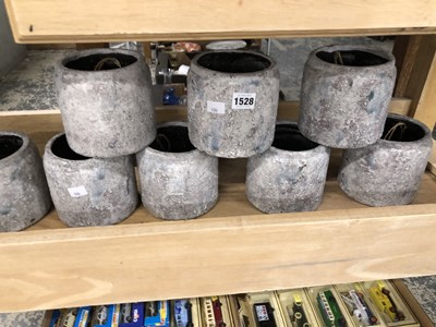 Lot 1528 - Eight cylindrical ceramic garden planters