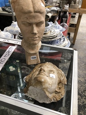 Lot 1532 - A 1940's sculpted terracotta head of a lady...