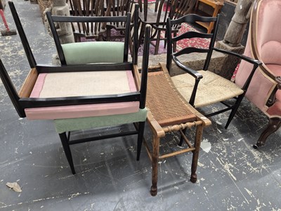 Lot 663 - A Mid century armchair, a similar side chair...