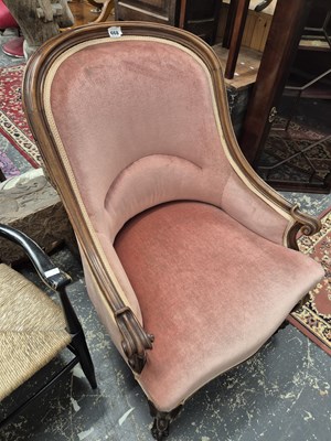Lot 668 - An early Victorian show frame armchair.
