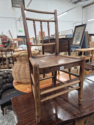Lot 676 - A Georgian country ash and elm side chair.