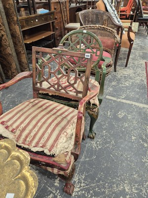 Lot 686 - Three late 19th century chinoiserie decorated...