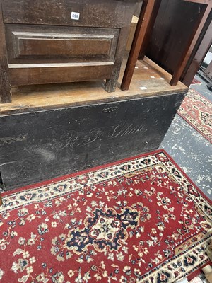 Lot 697a - A large Victorian pine blanket box.