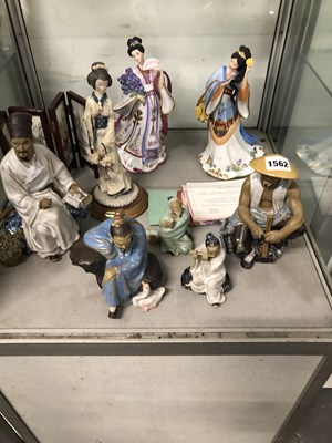 Lot 1562 - Danbury Mint oriental figurines together with...
