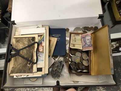 Lot 1567 - A collection of coins and postcards