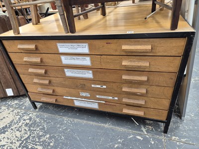 Lot 715 - A six drawer plan chest. H 71 W 115 D 89cms