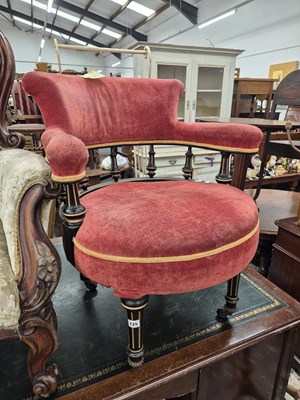 Lot 725 - A Victorian tub armchair.