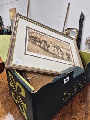 Lot 739 - A small collection of prints and etchings etc.