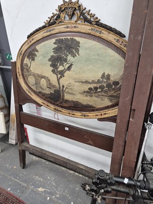Lot 746 - An antique hand painted bed frame. H 167 W 121...