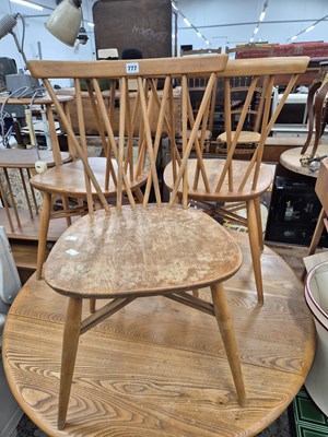 Lot 777 - Three retro Ercol side chairs with crossed...