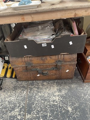 Lot 1589 - Lancaster bomber weekly kit parts, a tin trunk...