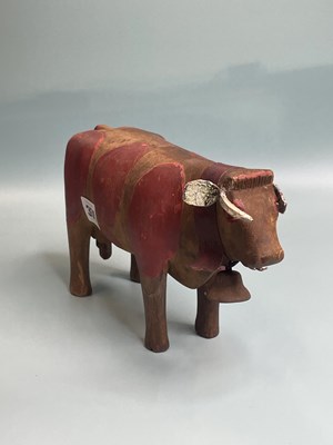 Lot 358 - A Swiss Alp wooden toy cow cira 1930