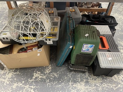 Lot 1598 - A Fiac air compressor, tool boxes, tools,...