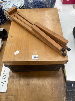 Lot 1599 - An easel, a box of oil paints together with...