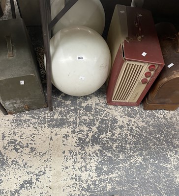 Lot 1606 - Two cased sewing machines, a HMV gramophone...