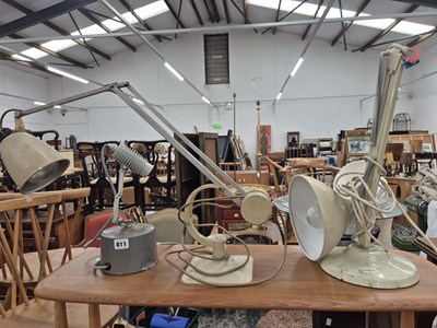 Lot 811 - Three retro adjustable lamps