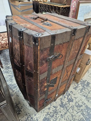 Lot 818 - A large dome top trunk.W 87 D 47 H 59 cm